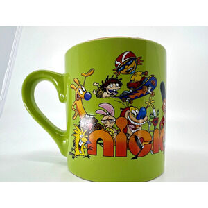 Nickelodeon 1990s Cartoon Characters Ceramic Mug 14oz Green and Orange NWT